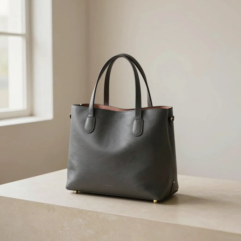 Boxy Leather Tote Bag