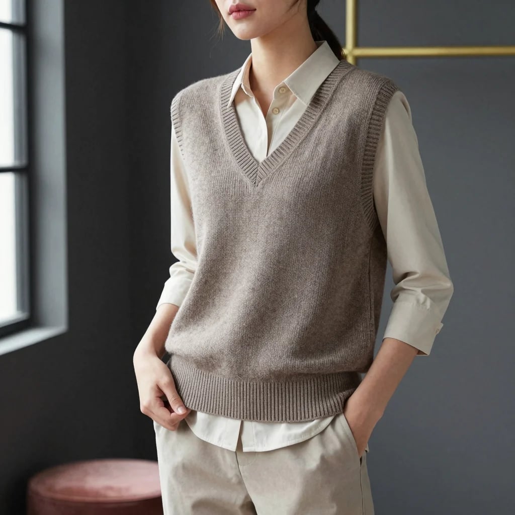 Taupe Knit Vest